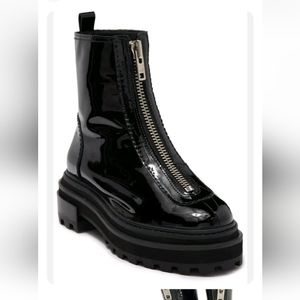 BN no box Shutz Maryele Patent Leather Zip Up Combat Boots Sz 11 *Defects c Pics